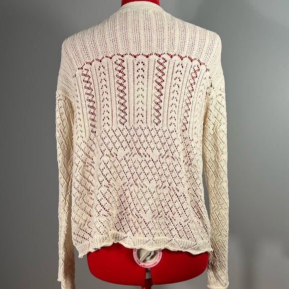 Lace Knit Cream Cardigan - XS - Picture 5 of 9